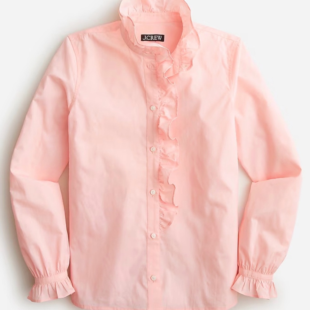J. Crew Ruffle Button Down Shirt